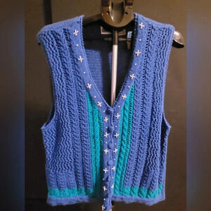 Russ Blue V-Neck Sweater